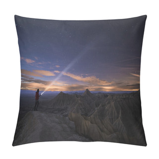 Personality  Lighting Up The Night Over Bardenas Pillow Covers