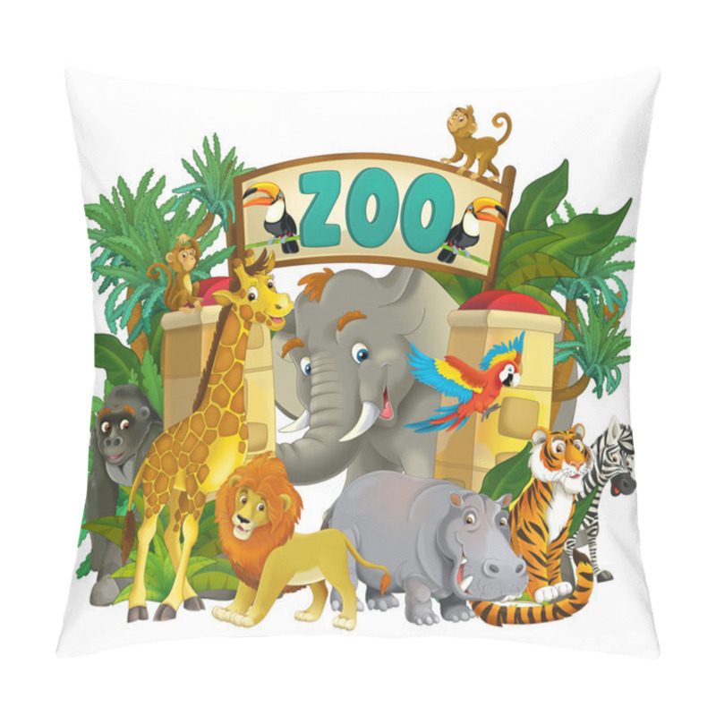 Personality  Cartoon zoo - illustration for the children pillow covers