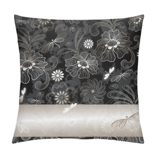 Personality  Grunge Vintage Silvery Frame Pillow Covers