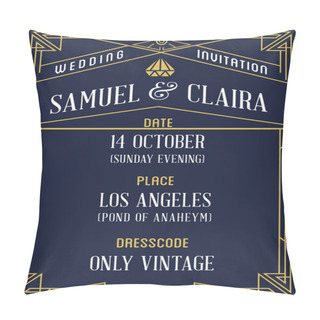 Personality  Great Vintage Invitation To Wedding Party Pillow Covers