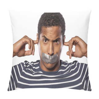 Personality  Closed Ears And Tape Over Mouth Pillow Covers