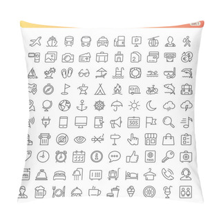 Personality  Travel Line Icons Pillow Covers