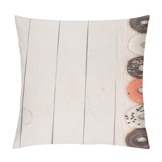 Personality  Donuts On Wooden Table Top Pillow Covers