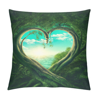 Personality  Trees Forming A Heart Pillow Covers