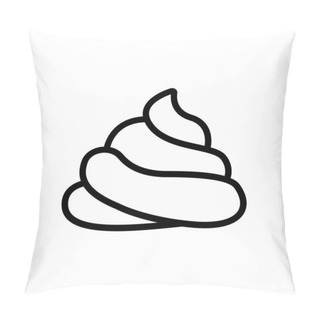 Personality  A Big Pile Of Shit Icon Vector. A Big Pile Of Shit Sign. Isolated Contour Symbol Illustration Pillow Covers