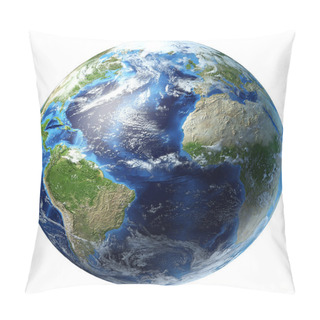 Personality  Planet Earth With Some Clouds. Atlantic Ocean View. Pillow Covers