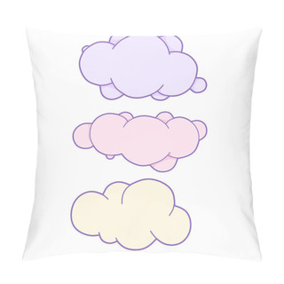 Personality  Cute Clouds Vector Illustration For Kids. Isolated Design Children, Stickers. It Can Be Used For Sticker, Patch, Phone Case, Poster, T-shirt, Mug And Other Design. Pillow Covers