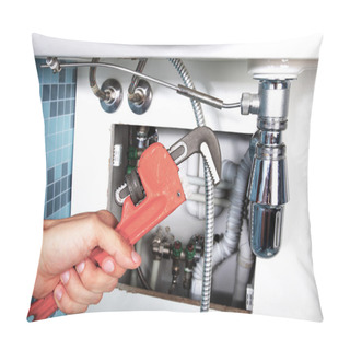 Personality  Repairing A Pipe Under A Sink Pillow Covers