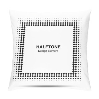 Personality  Black Abstract Halftone Square Frame Background Pillow Covers