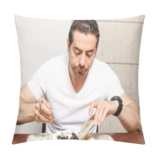 Personality  Man Eating Pillow Covers