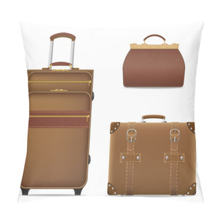 Personality  Set Icons Travel Bags Vector Illustration Pillow Covers