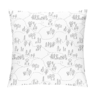 Personality  Wild Forest In Scandinavian Style Grey Seamless Pattern Pillow Covers