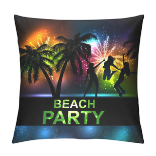 Personality  Summer Beach Party Vector Flyer. Pillow Covers