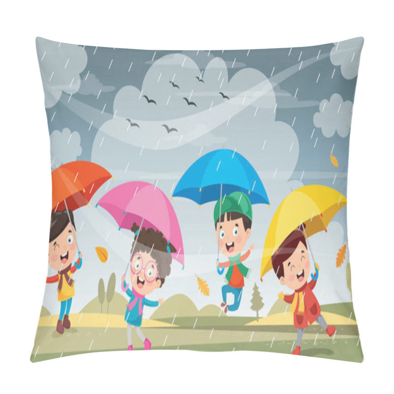 Personality  Vector Illustration Of Autumn Season pillow covers