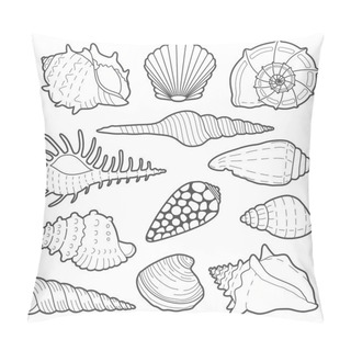 Personality  Sea Shells Vector Icon Set Pillow Covers