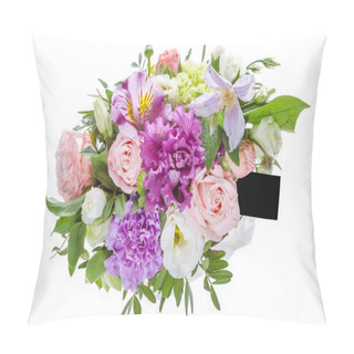 Personality  Fresh, Lush Bouquet Of Colorful Flowers, Isolated On White Background. Pillow Covers