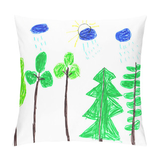 Personality  Summer Rain Children's Drawing Pillow Covers