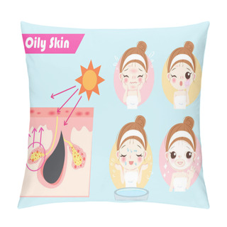 Personality  Woman With Oil Skin Pillow Covers