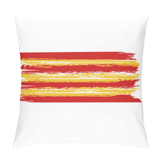 Personality  Catalan Flag Painted By Brush Hand Paints. Catalonia Art Flag.  Pillow Covers