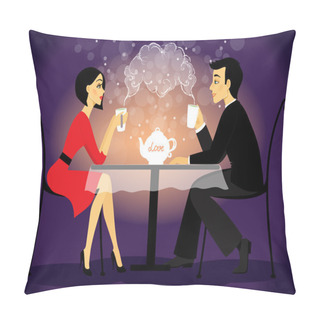 Personality  Dating Couple Scene, Love Confession Pillow Covers