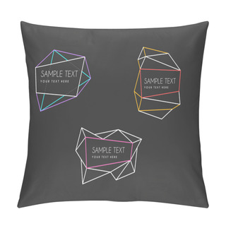 Personality  Set Of Abstract Geometric Vector Line Art Decoration Frames. Design Template Pillow Covers