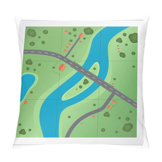 Personality  Vector Illustration Of Road Map. Pillow Covers