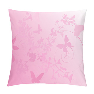 Personality  Pink Cherry Tree Flowers Background Pillow Covers