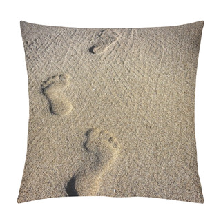 Personality  Human Footprints In The Sand Pillow Covers