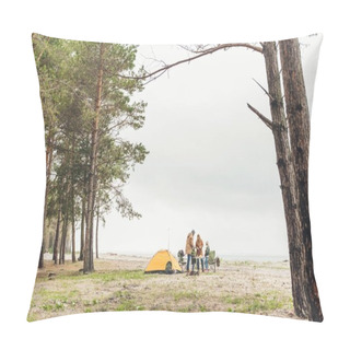 Personality  Family Having Picnic On Nature Pillow Covers