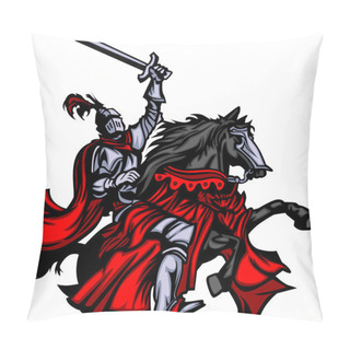 Personality  Knight Mascot On Horse Pillow Covers