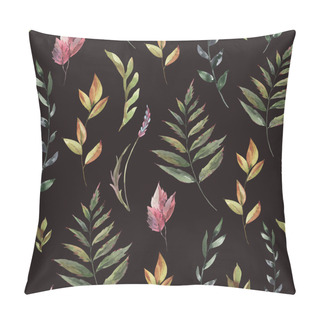 Personality  Watercolor Vintage Floral Summer Seamless Pattern. Natural Botanical Texture On Black Background. Dry Flowers Wallpaper Pillow Covers