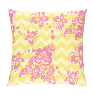 Personality  Vector Seamless Chevron Floral Background Pillow Covers