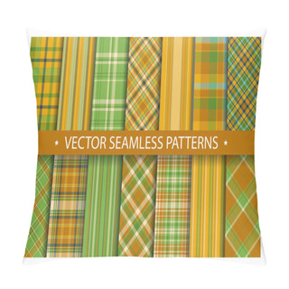 Personality  Tartan Set Pattern Seamless Plaid Vector. Geometric Background F Pillow Covers