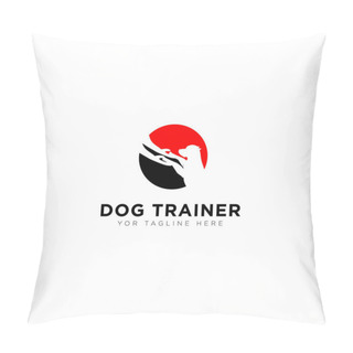 Personality  Dog Trainer Logo With Standing Dog Modern Animal Logo Pillow Covers