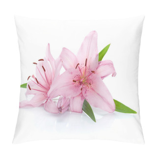 Personality  Two Pink Lily Flowers Pillow Covers