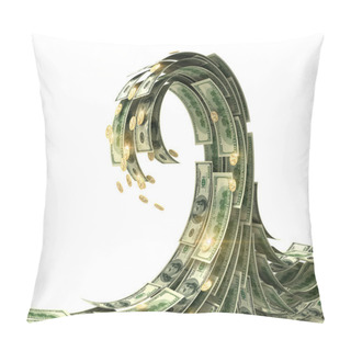 Personality  Dollars Wave Isolated On White Pillow Covers