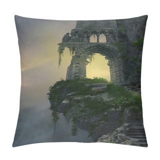 Personality  Fantasy Gate Ruin On A Mountain Pillow Covers