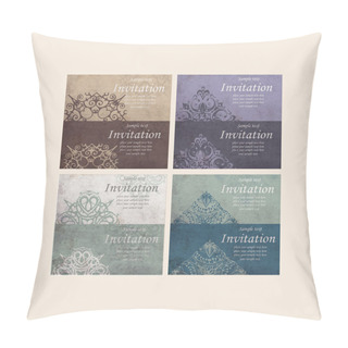Personality  Set Of Beautiful Retro Cards - For Invitation Pillow Covers