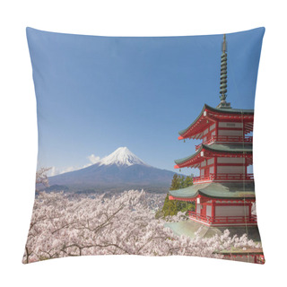 Personality  Mountain Fuji And Red Pagoda Pillow Covers