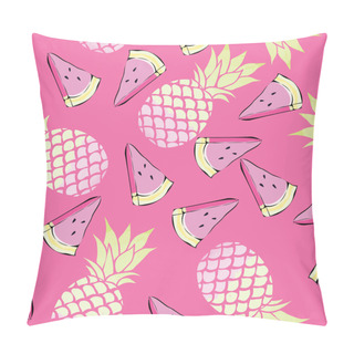 Personality  Pineapples And Watermelon Seamless Pattern Pillow Covers