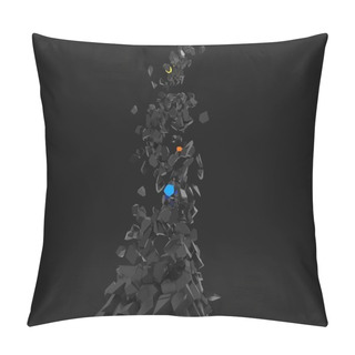 Personality  Abstract Shattering Fragments Floating In Space - Red, Green And Blue Glowing Pieces Pillow Covers