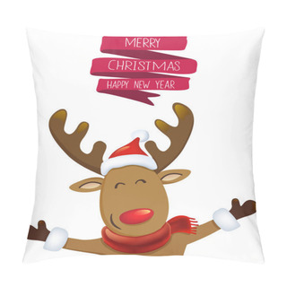 Personality  Christmas Card With Rudolf Pillow Covers