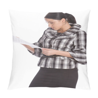 Personality  Serious Women Read Document Pillow Covers