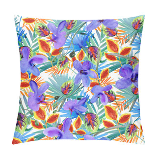 Personality  Abstract Vintage Seamless Flower Pattern With Tropical Leaves Pillow Covers