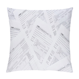 Personality  Top View Of Background With Tax Forms And Copy Space Pillow Covers