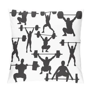 Personality  Vector Weightlifter Silhouette Pillow Covers