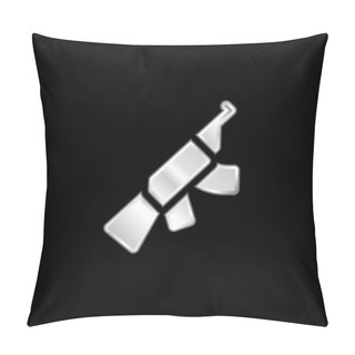 Personality  Assault Rifle Silver Plated Metallic Icon Pillow Covers