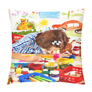 Personality  Child Painting. Pillow Covers