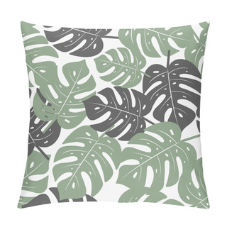 Personality  Vector Illustration Of Leaves Seamless Pattern. Floral Organic Background. Hand Drawn Leaf Texture. Pillow Covers