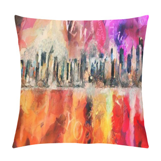 Personality  New York, Colorful Illustration  Pillow Covers